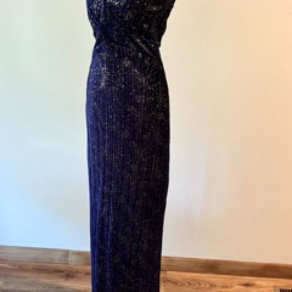 BCBGeneration Blue & Gold Maxi Dress, Size 4 Professionally Tailor - Picture 6 of 9